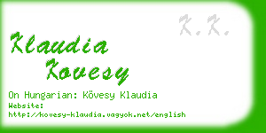 klaudia kovesy business card